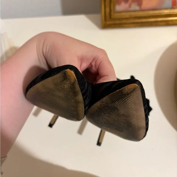 SOLD - Elegant Black Zebra Print Heels - Picture 2 of 5